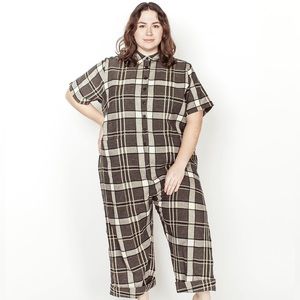 Ace & Jig Ernie Jumpsuit Black Sand Size Small NWT black and white plaid romper
